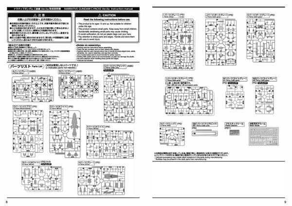 MG 1/100 NARRATIVE GUNDAM C PACKS Ver Ka