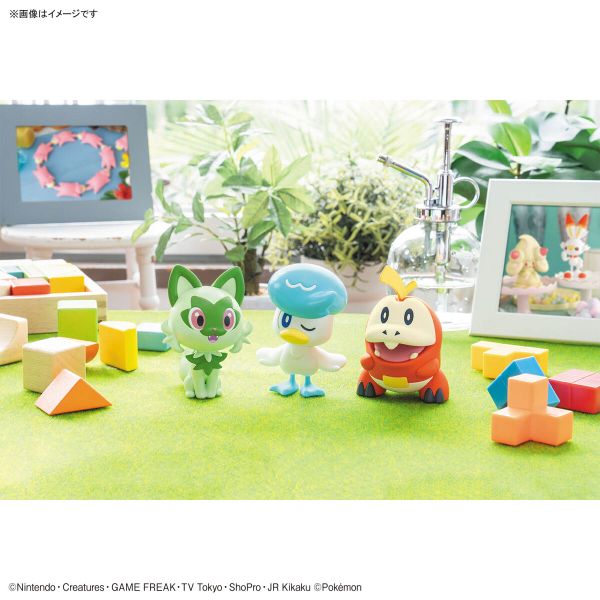 Combo Pokepla Quick - Starter GEN 9 - Sprigatio - Quaxly - Fuecoco - Combo 3 kit mô hình