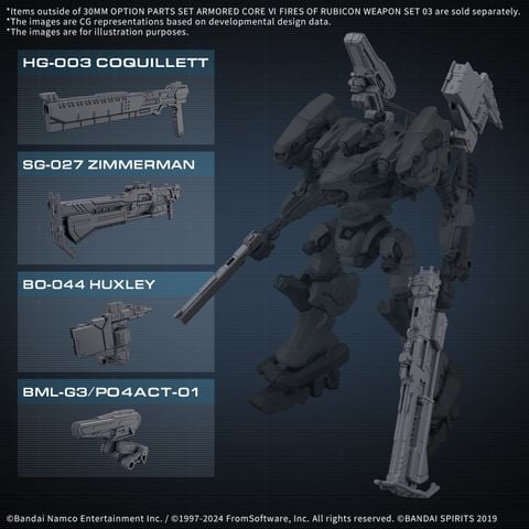 [Pre-order / Đặt trước] 30MM optional parts set ARMORED CORE 6 FIRES OF RUBICON WEAPON SET 03