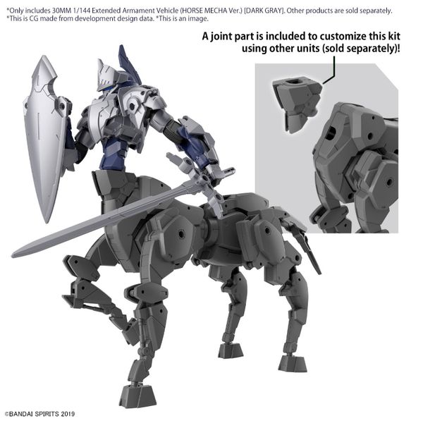 [Pre-order] - Trả hàng 2024 tháng 04 - 30MM 1/144 Extended Armament Vehicle - Horse Mecha Ver. Dark gray - Giá Order: 195k