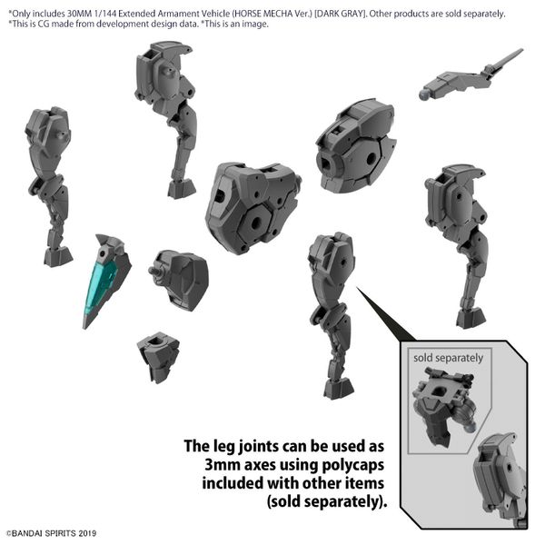 [Pre-order] - Trả hàng 2024 tháng 04 - 30MM 1/144 Extended Armament Vehicle - Horse Mecha Ver. Dark gray - Giá Order: 195k