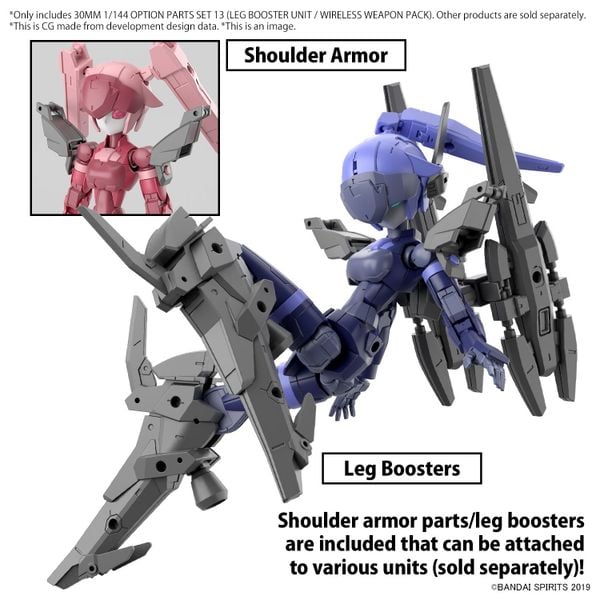 30MM 1/144 Phụ kiện OPTION PARTS SET 13 - LEG BOOSTER UNIT / WIRELESS WEAPON PACK