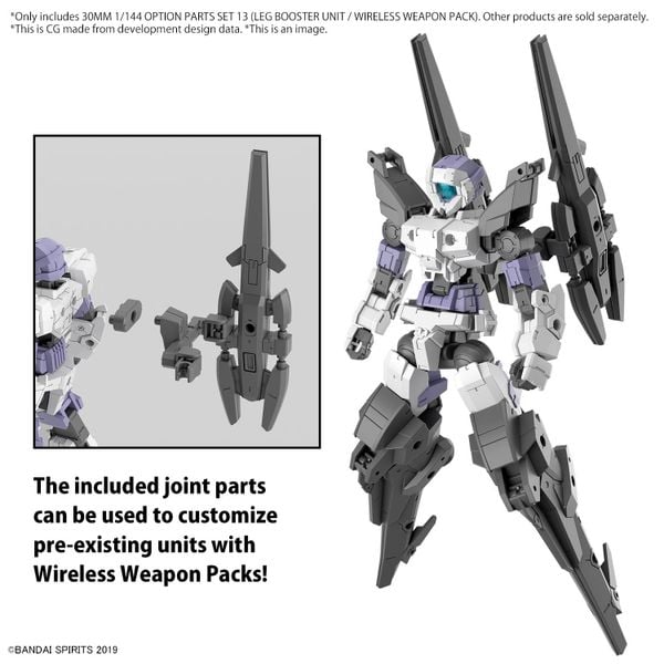 30MM 1/144 Phụ kiện OPTION PARTS SET 13 - LEG BOOSTER UNIT / WIRELESS WEAPON PACK