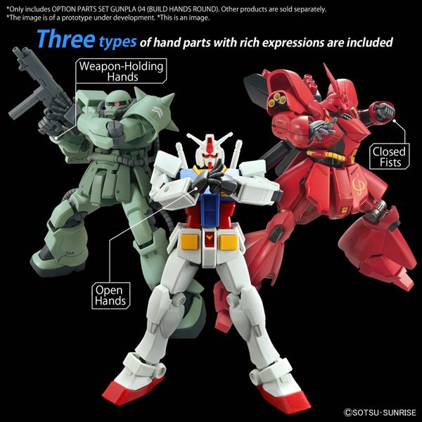 [Pre-order] - Trả hàng 2024 tháng 07 - 1/144 OPTION PARTS SET GUNPLA 04 - BUILD HANDS ROUND - Giá Order: 115k