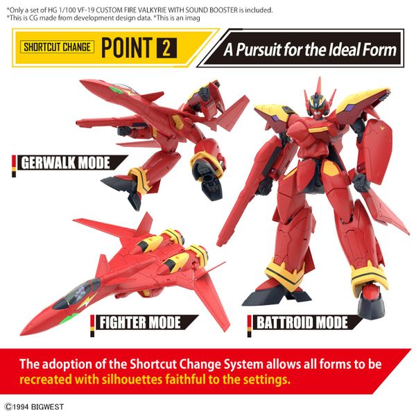 [Pre-order] - Trả hàng 2024 tháng 06 - HG 1/100 VF-19 CUSTOM FIRE VALKYRIE WITH SOUND BOOSTER - Giá Order: 985k