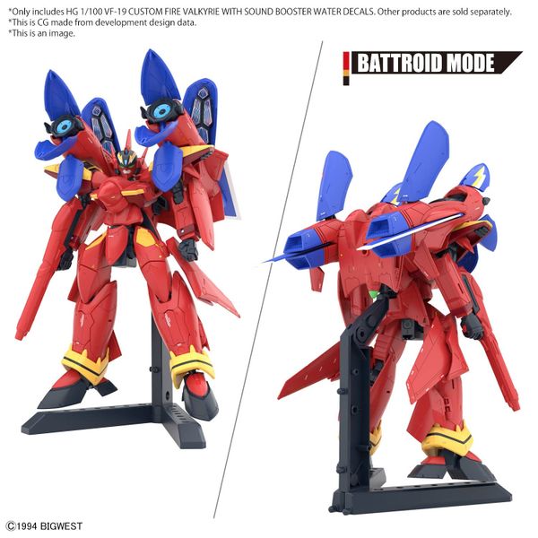 [Pre-order] - Trả hàng 2024 tháng 06 - HG 1/100 VF-19 CUSTOM FIRE VALKYRIE WITH SOUND BOOSTER - Giá Order: 985k