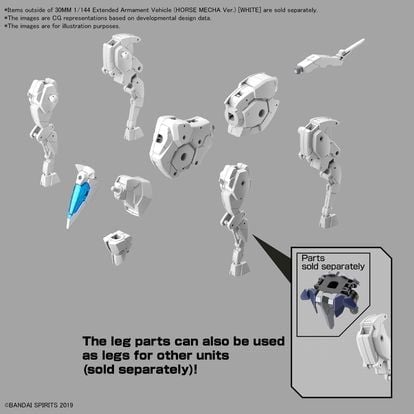 30MM 1/144 Extended Armament Vehicle - HORSE MECHA Ver - WHITE