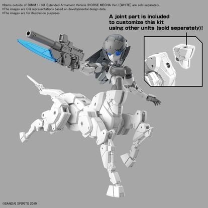 30MM 1/144 Extended Armament Vehicle - HORSE MECHA Ver - WHITE