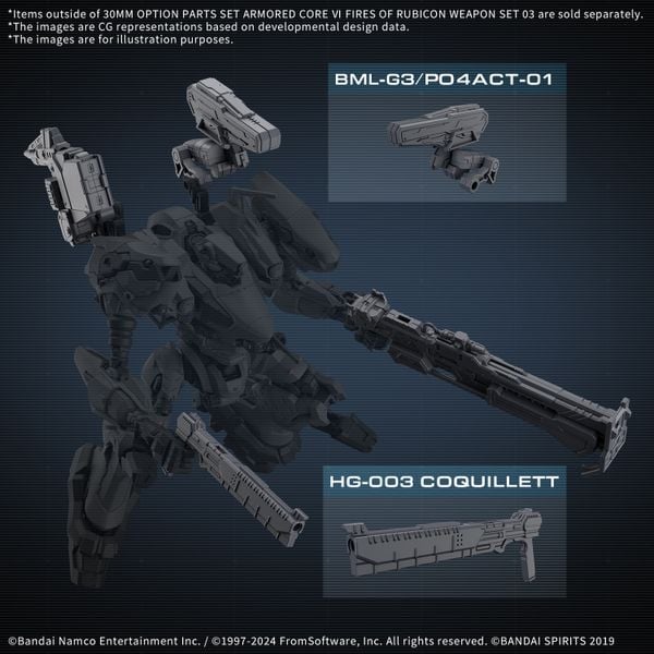 [Pre-order / Đặt trước] 30MM optional parts set ARMORED CORE 6 FIRES OF RUBICON WEAPON SET 03