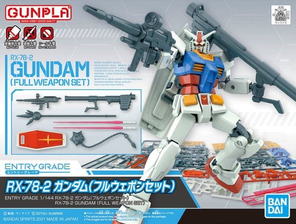 [Pre-order] - Trả hàng 2024 tháng 06 - ENTRY GRADE RX-78-2 GUNDAM - FULL WEAPON SET - Giá Order: 195k