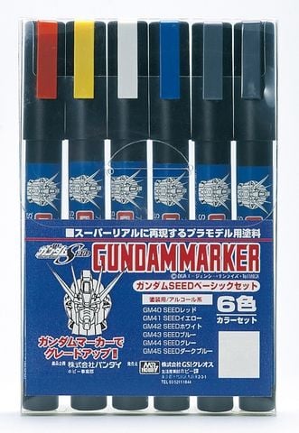 Bút Sơn Mô Hình Gundam Marker - GMS109 Gundam Seed Basic Set 6 cây