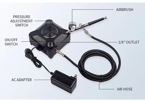 Máy nén khí AirBrush HS-A8 kèm súng phun sơn