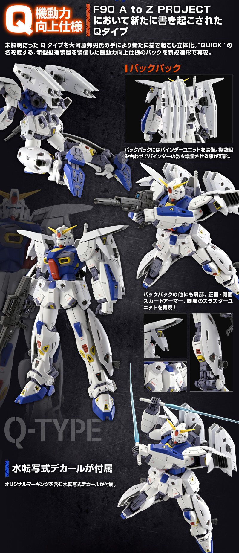 MG 1/100 GUNDAM F90 本体 J-TYPE Q-TYPE セット P-Bandai: MG 1/100 Gundam F90 Mission Pack J Type and Q Type
