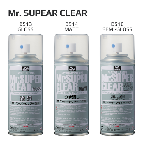Sơn Phủ Bảo Vệ Mô Hình Clear Coat Mr. Super Clear - B513 / B514 / B516 - Gốc Dung Môi Lacquer