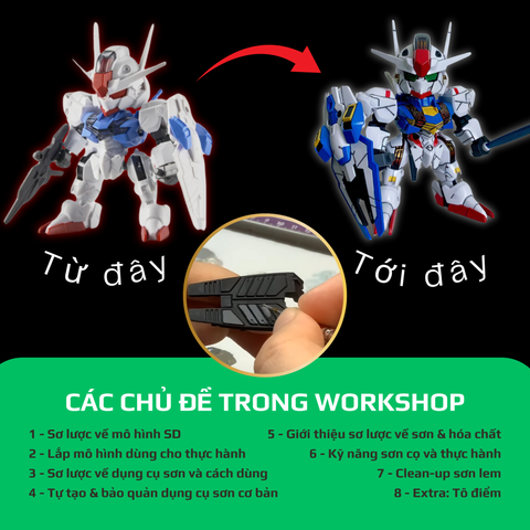 LIB Academy: Workshop Sơn Tay (Hand Painting) Gundam cho Người Mới Newbie