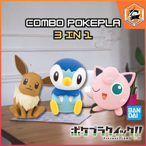 Combo Pokepla Quick - Cute Trio - Eevee + Piplup + Jigglypuff