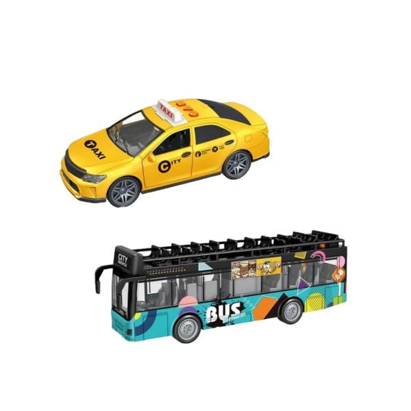  Combo xe buýt tham quan và xe taxi có đèn và âm thanh 