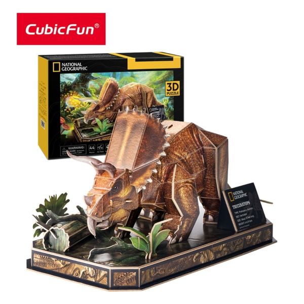  Đồ Chơi Đồ Chơi Trẻ Em Xếp Hình 3D Nat Geo: Khủng Long Triceratops PUZZLES 