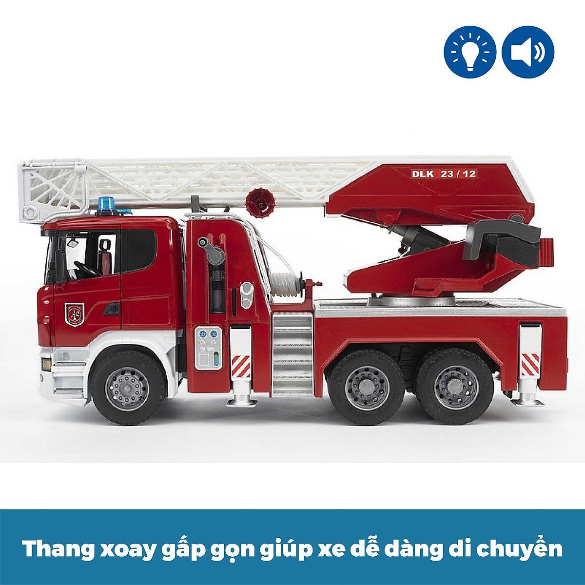  Đồ chơi dạng mô hình theo tỷ lệ thu nhỏ 1:16 xe cứu hỏa thang xoay SCANIA 