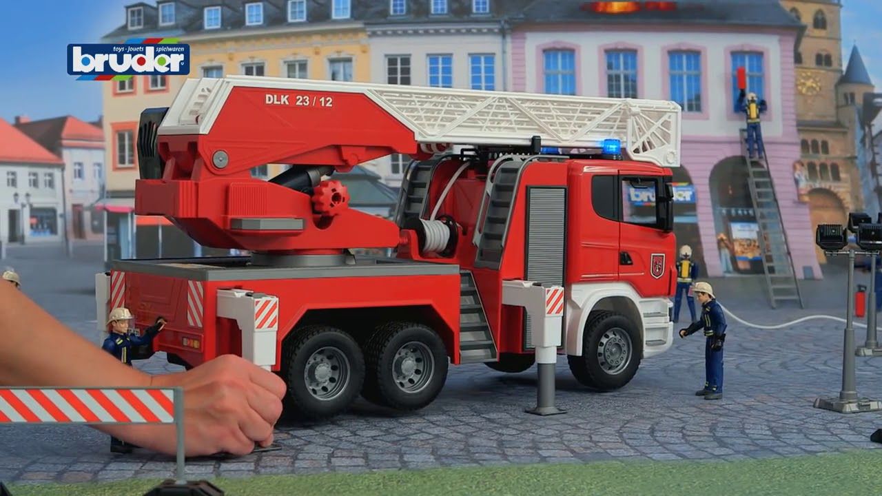  Đồ chơi dạng mô hình theo tỷ lệ thu nhỏ 1:16 xe cứu hỏa thang xoay SCANIA 