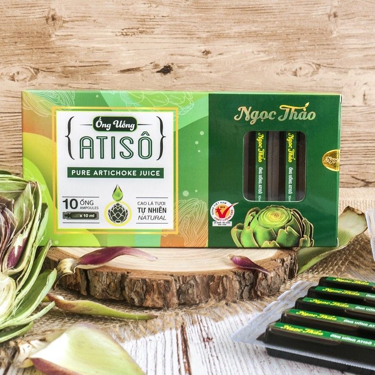 Hộp Cao Nước Atiso lá tươi uống liền Ngọc Thảo - 10 ống 10ml (SP đạt danh hiệu HVNCLC và được nhiều người ưa thích)