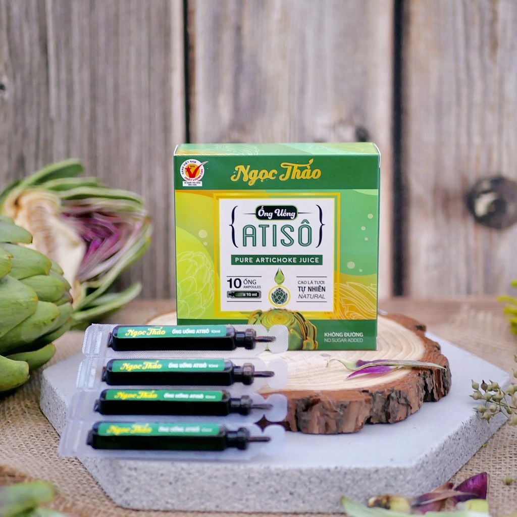Hộp Cao Nước Atiso lá tươi uống liền (loại không đường) Ngọc Thảo - 10 ống 10ml