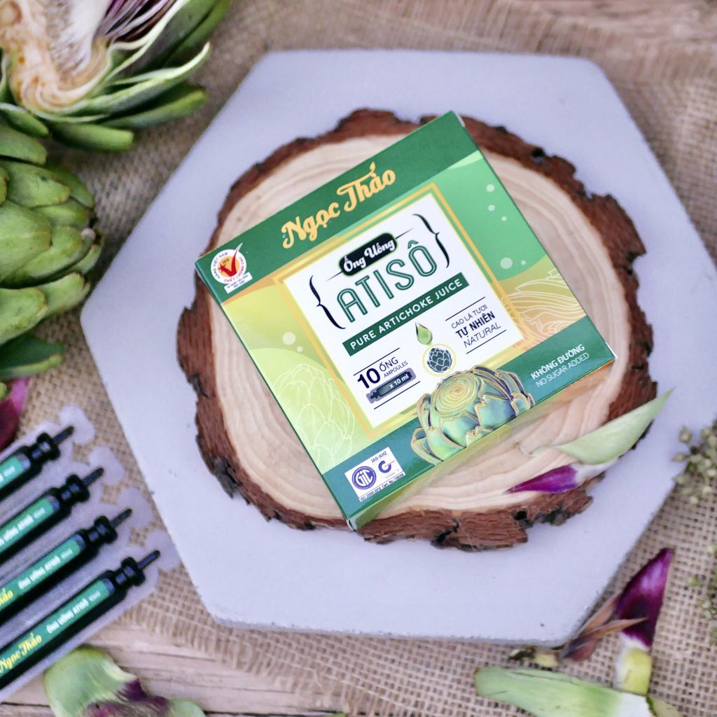 Hộp Cao Nước Atiso lá tươi uống liền (loại không đường) Ngọc Thảo - 10 ống 10ml