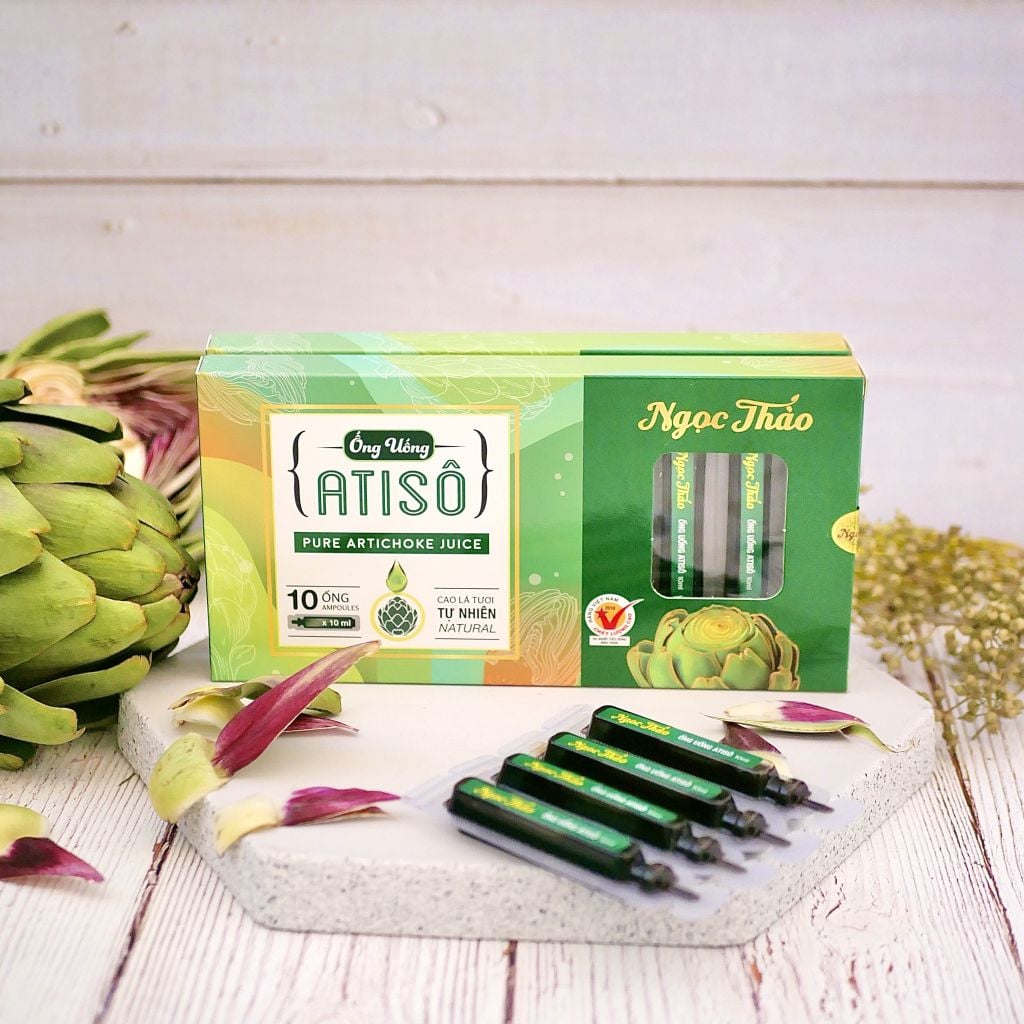 Hộp Cao Nước Atiso lá tươi uống liền Ngọc Thảo - 10 ống 10ml