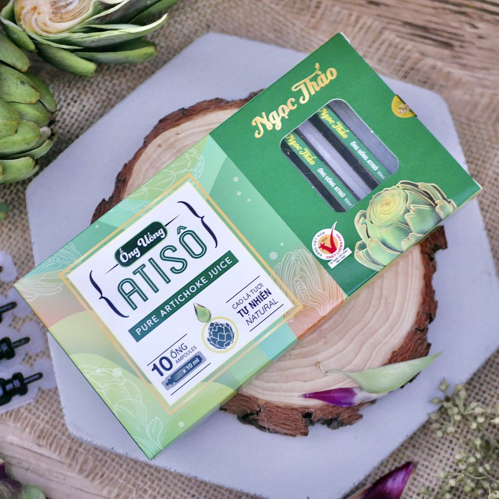 Hộp Cao Nước Atiso lá tươi uống liền Ngọc Thảo - 10 ống 10ml (SP đạt danh hiệu HVNCLC và được nhiều người ưa thích)