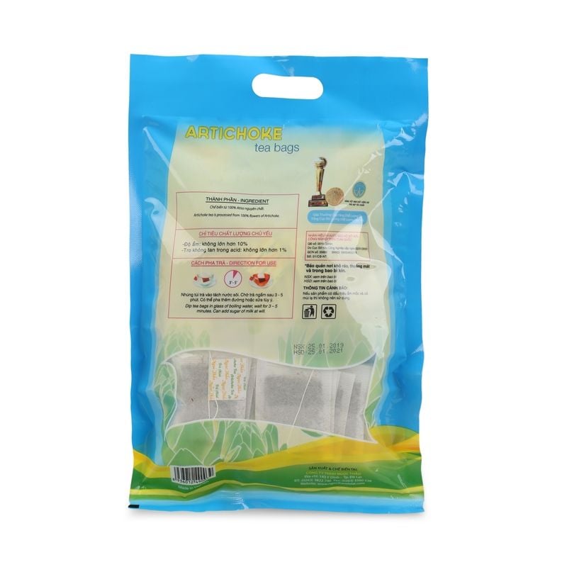 Gói Trà Atiso Túi Lọc Ngọc Thảo loại Thượng Hạng - 100 túi (gói xanh dương)