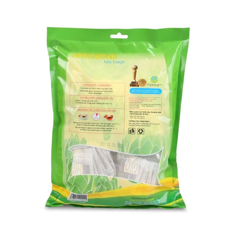 Gói Trà Atiso Túi Lọc Ngọc Thảo loại Thượng Hạng - 200 túi (gói xanh lá)