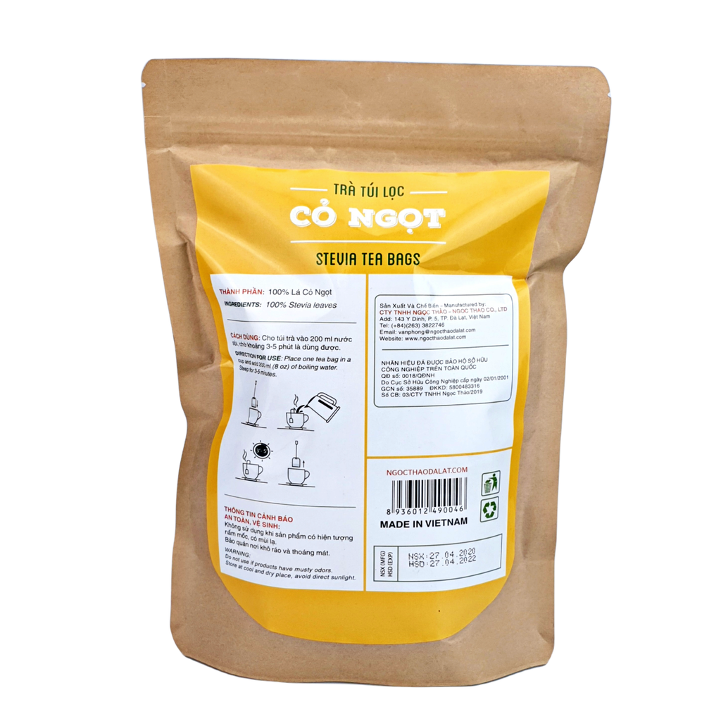 Gói Trà Cỏ ngọt Ngọc Thảo - 100 túi lọc