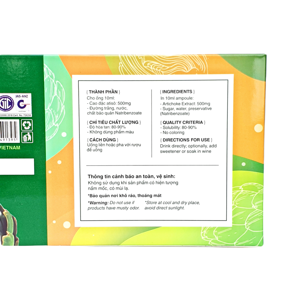 Hộp Cao Nước Atiso lá tươi uống liền Ngọc Thảo - 10 ống 10ml