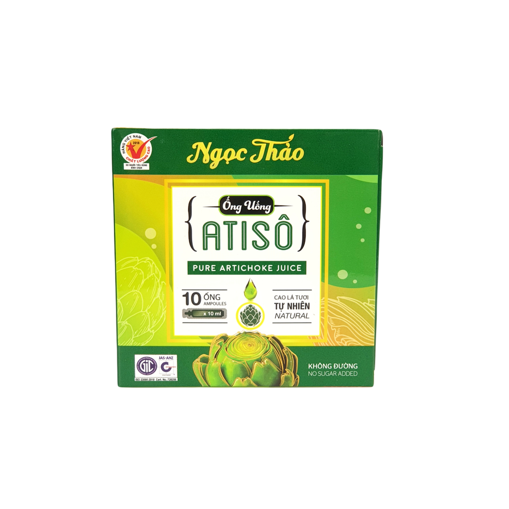 Hộp Cao Nước Atiso lá tươi uống liền (loại không đường) Ngọc Thảo - 10 ống 10ml