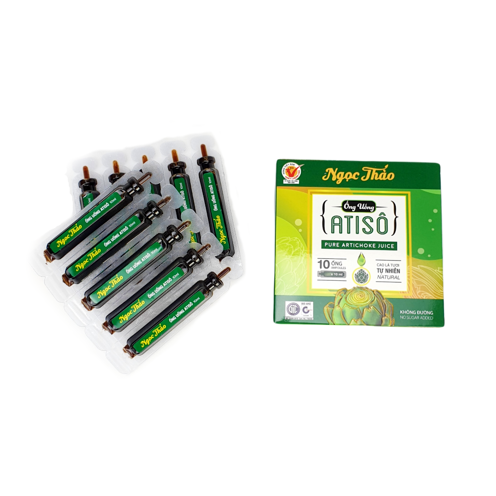 Hộp Cao Nước Atiso lá tươi uống liền (loại không đường) Ngọc Thảo - 10 ống 10ml