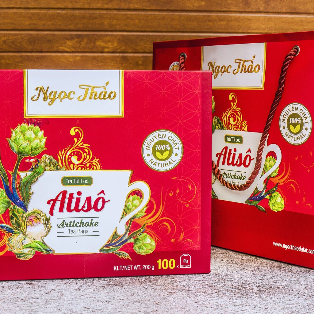 Hộp Trà Atiso Túi Lọc Ngọc Thảo loại Cao Cấp - 100 túi lọc