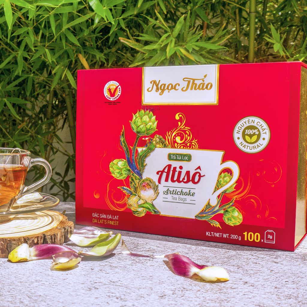 Hộp Trà Atiso Túi Lọc Ngọc Thảo loại Cao Cấp - 100 túi lọc