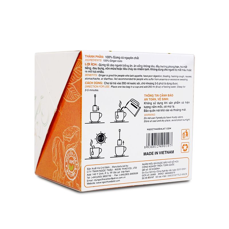Hộp trà Gừng 15 túi lọc - Ngọc Thảo