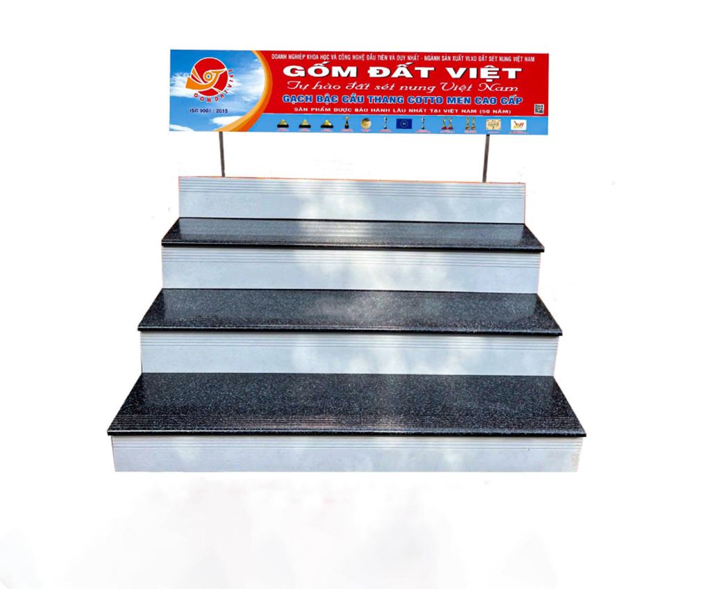 BẬC CẦU THANG COTTO GRANITE - ĐEN CHẤM BI TRẮNG