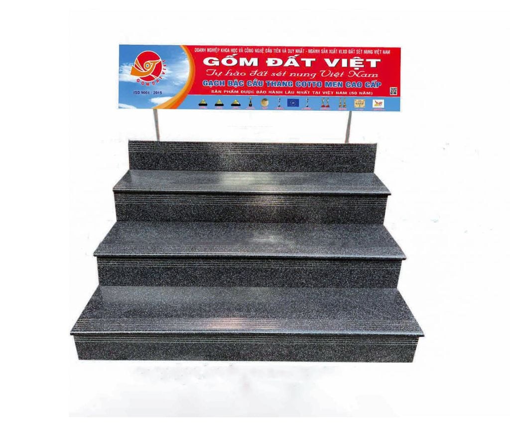 BẬC CẦU THANG COTTO GRANITE - ĐEN CHẤM BI TRẮNG