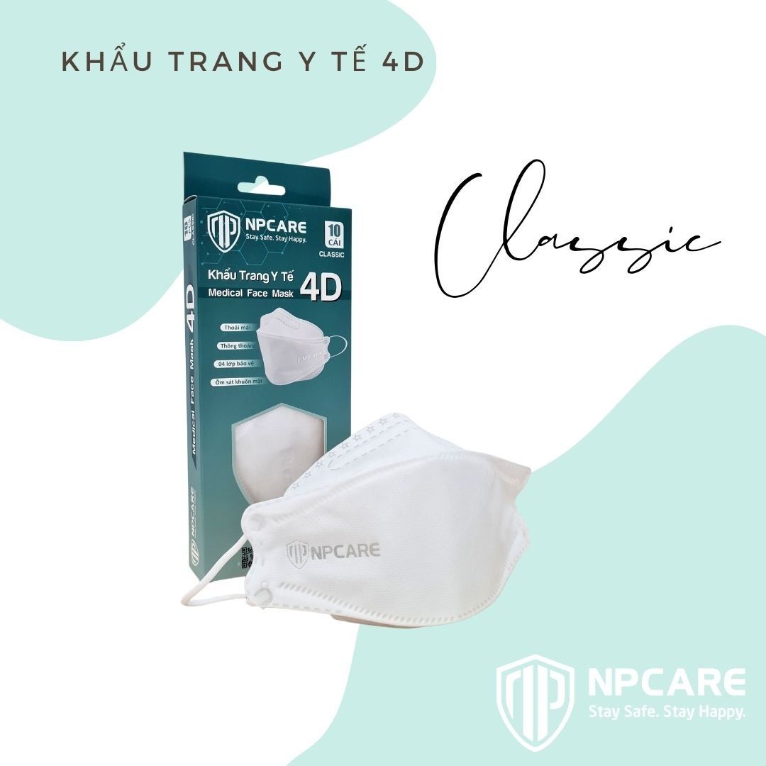  Khẩu trang y tế 4D (KF94) Classic Trắng (H/10c) 