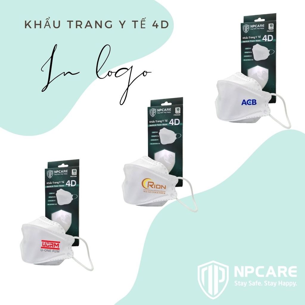  Khẩu trang y tế 4D (KF94) In logo theo yêu cầu (H/10c) 