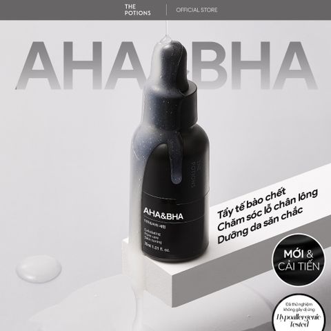  Serum Tẩy Tế Bào Chết Tái Tạo Cho Làn Da Khỏe Mịn The Potions AHA&BHA Serum 30ml 