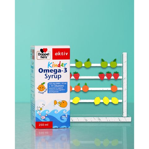  [TPCN Nhập Khẩu] Siro hỗ trợ phát triển não bộ và thị lực cho bé Doppelherz Aktiv Kinder Omega-3 Syrup (Chai 250ml) [DOPPELHERZ] 