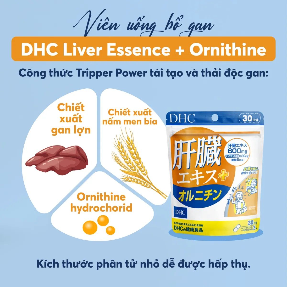  Viên uống Bổ Gan DHC gói 45 viên (15 ngày) và gói 90 viên (30 ngày) [DHC] 