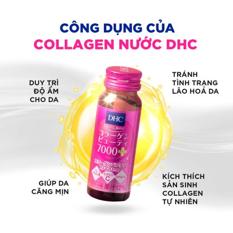 Nước uống Collagen DHC Nhật Bản hàm lượng 7000mg/lọ nuôi da căng mọng, ngăn ngừa thâm nám 10 lọ (1 hộp) [DHC] 