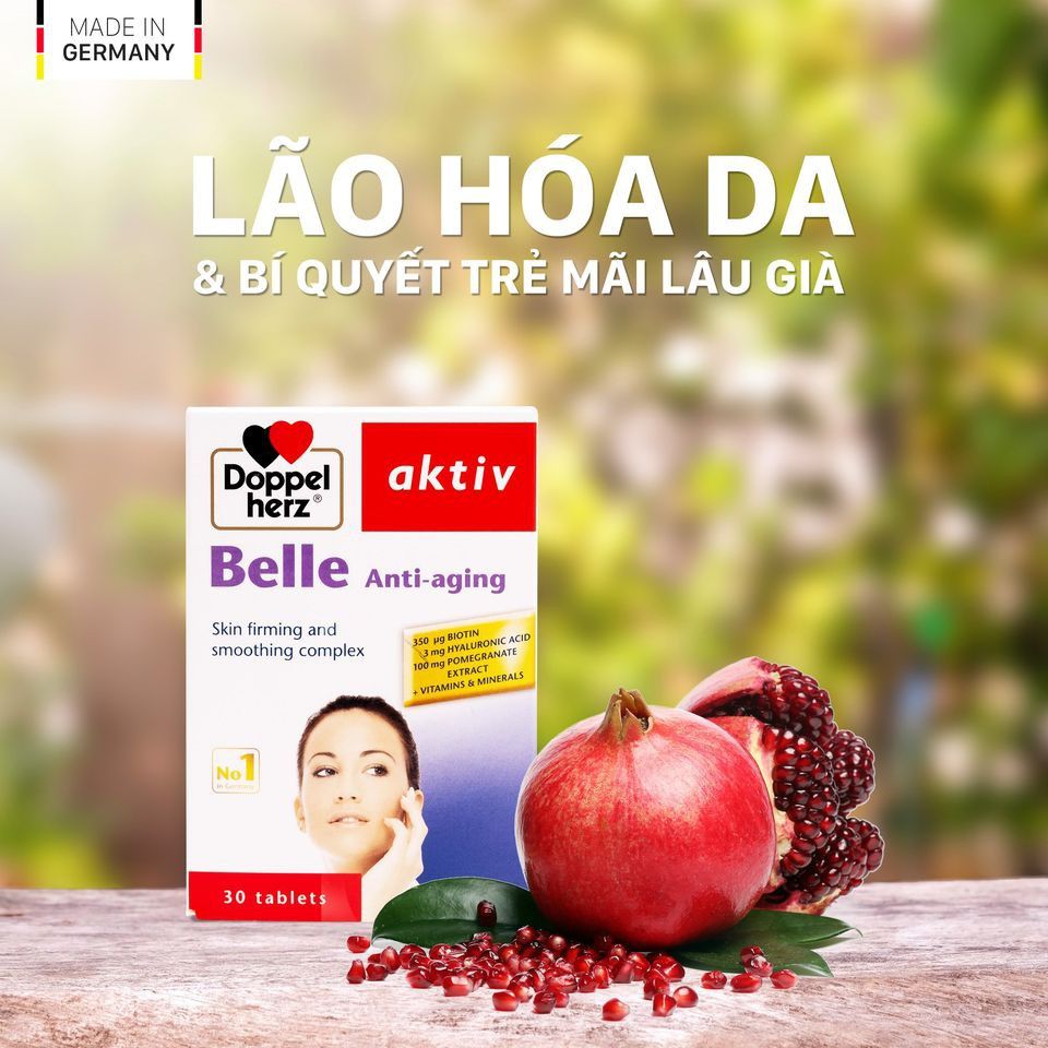  [TPCN Nhập Khẩu] Viên uống làm chậm quá trình lão hoá da, đẩy lùi nám da,nếp nhăn Doppelherz Belle Anti Aging( hộp 30v) [DOPPELHERZ] 