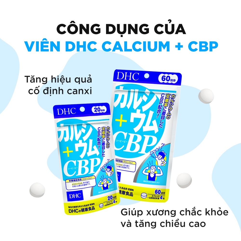  Viên uống Canxi DHC giúp xương chắc khoẻ, giảm đau nhức xương khớp gói 120 viên (30 ngày) và gói 360 viên (90 ngày) [DHC] 