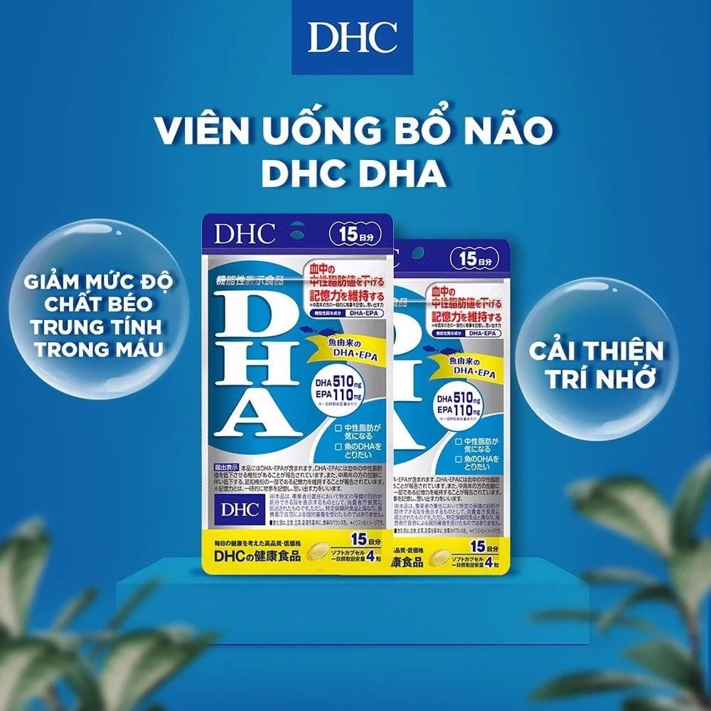  Viên uống DHA bổ não DHC DHA giúp duy trì trí nhớ và bổ sung DHA, EPA gói 60 viên (15 ngày) và gói 120 viên (30 Ngày) [DHC] 