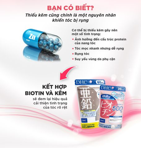  Viên uống DHC Biotin ngăn rụng tóc, hỗ trợ mọc tóc Biotin gói 30 viên (30 Ngày) [DHC] 